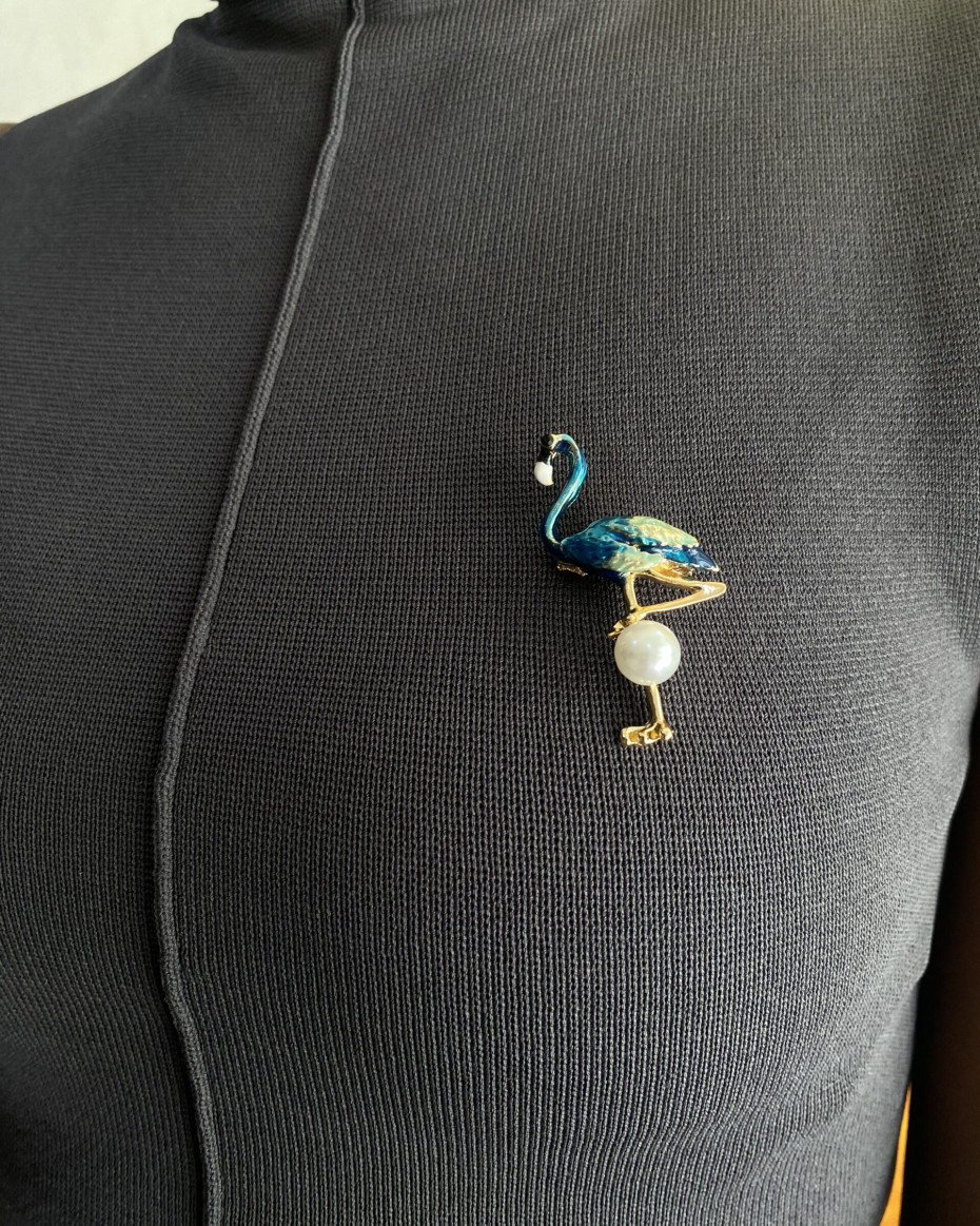 FLAMIGO GREEN BROOCH