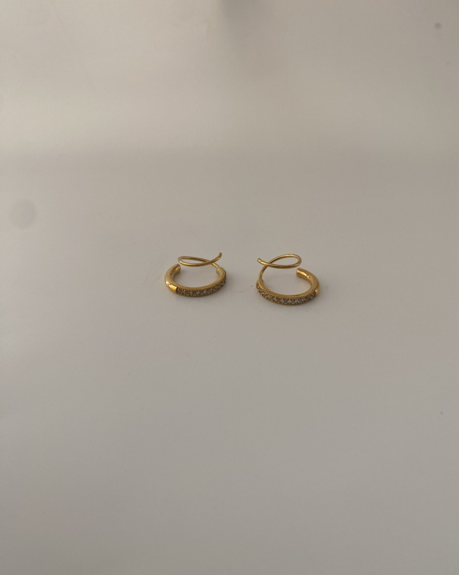 STONED LOOP EARRINGS
