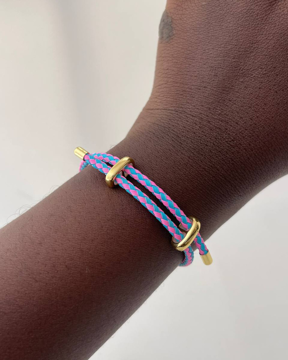 BLUE AND PINK ROPE BRACELET