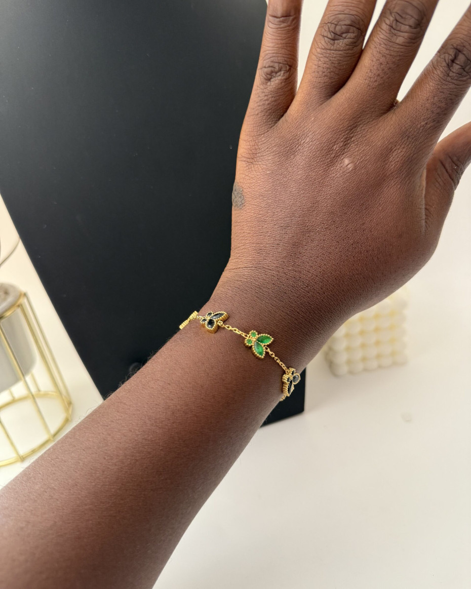 BLACK GREEN BEE BRACLET