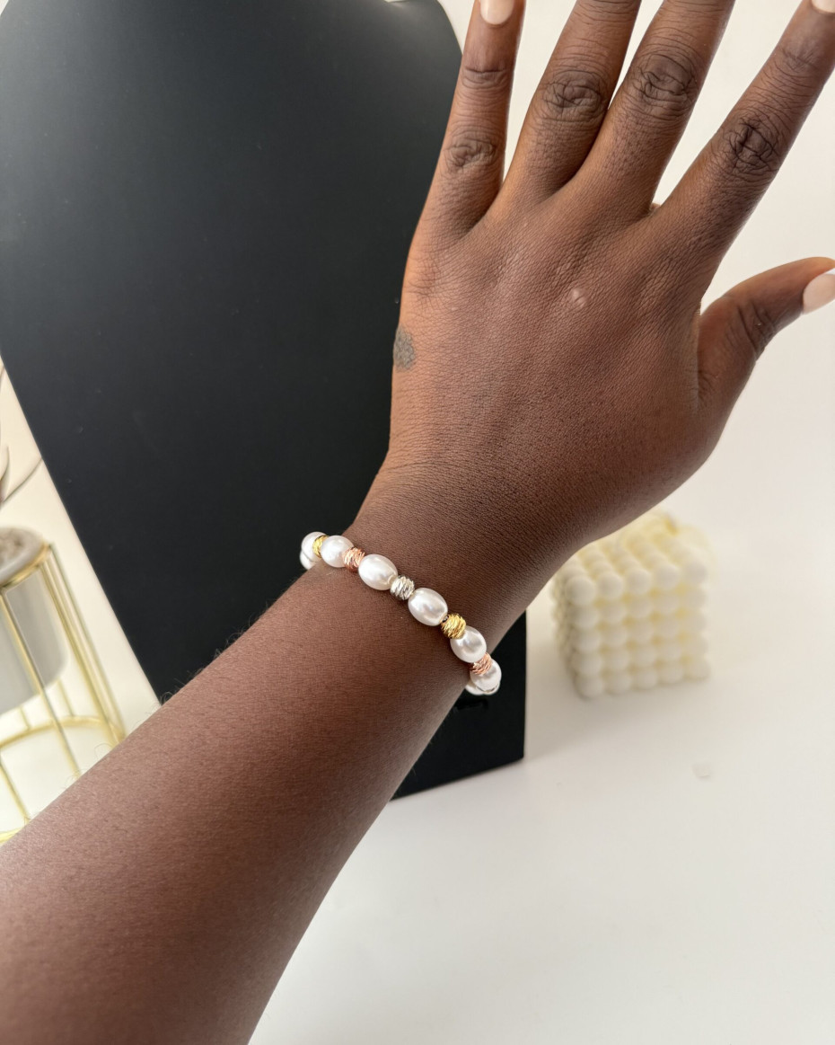CHUNKY PEARLED DIAMOND BRACLET