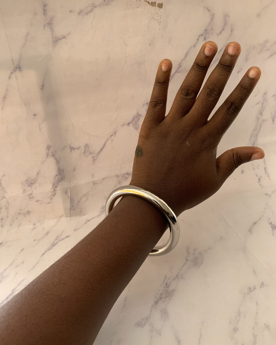 CHUNK SALLY BANGLE SILVER