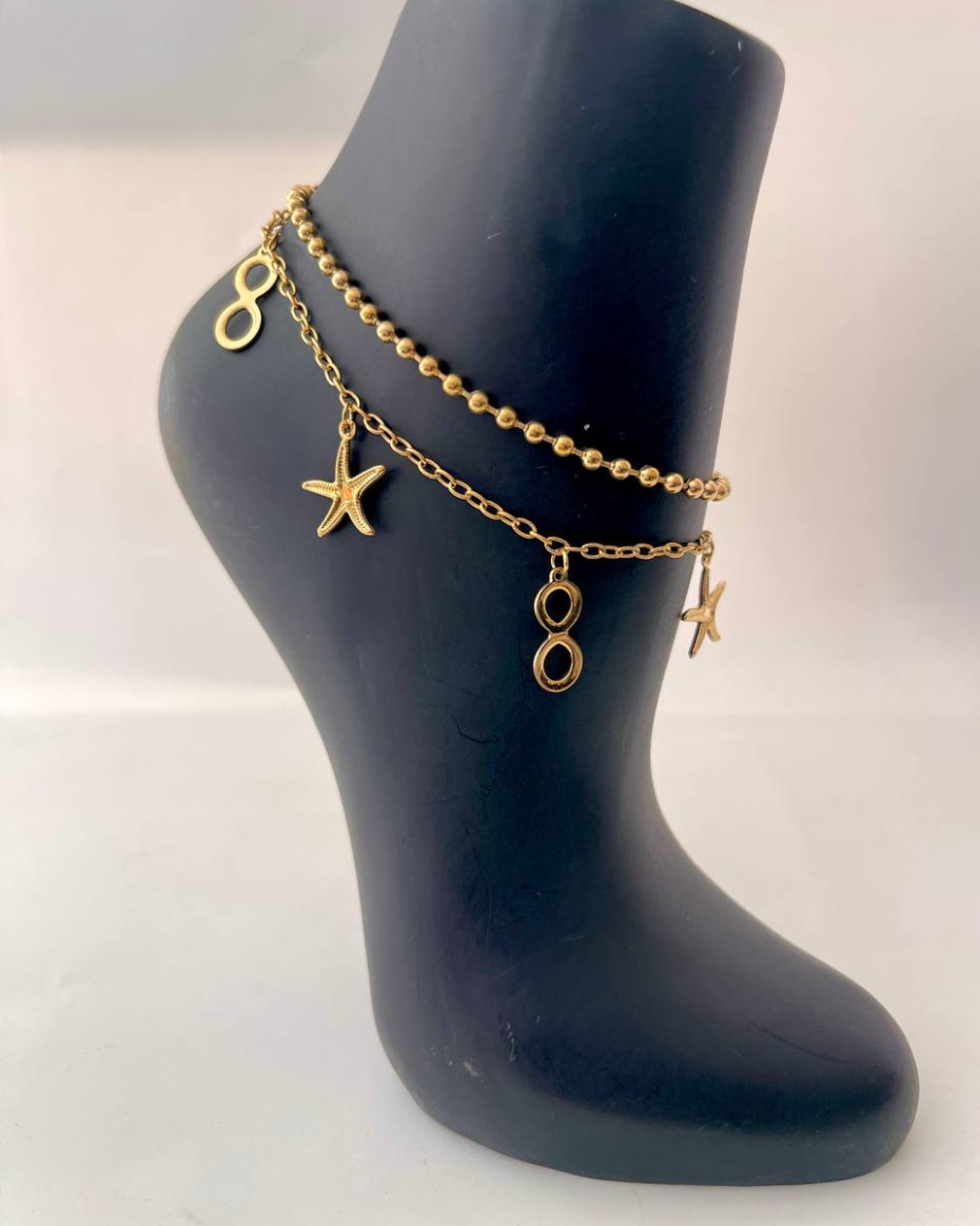 BEAD INFINITY STAR ANKLET
