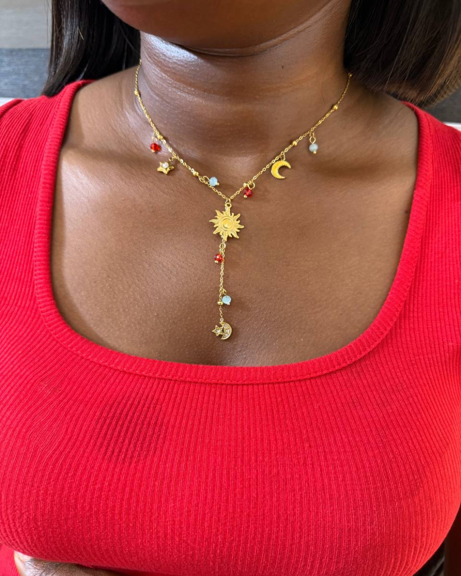 RED AND SAGE CHARM NECKLACE, photo 2