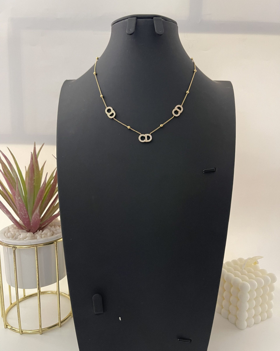 BALL STONED CD NECKLACE