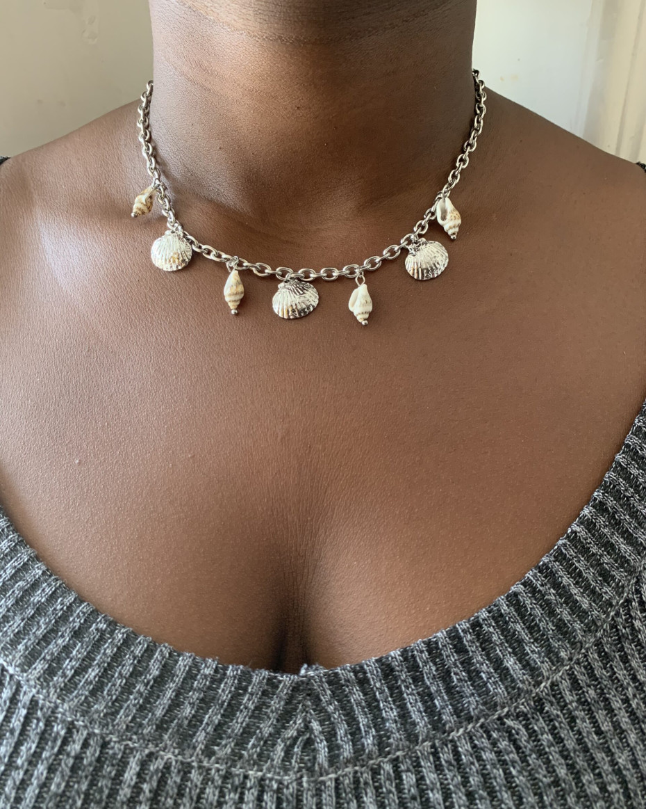 SEA SHELL NECKLACE SILVER, photo 2