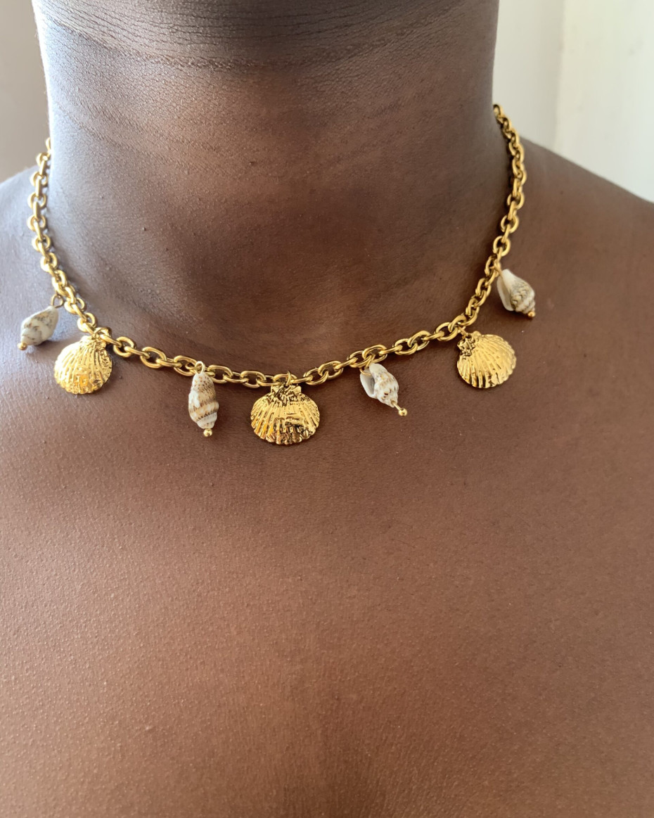 SEA SHELL NECKLACE GOLD, photo 2