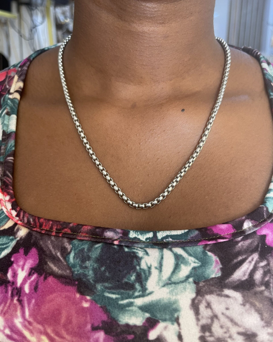 7MM PEARL NECKLACE SILVER, photo 2