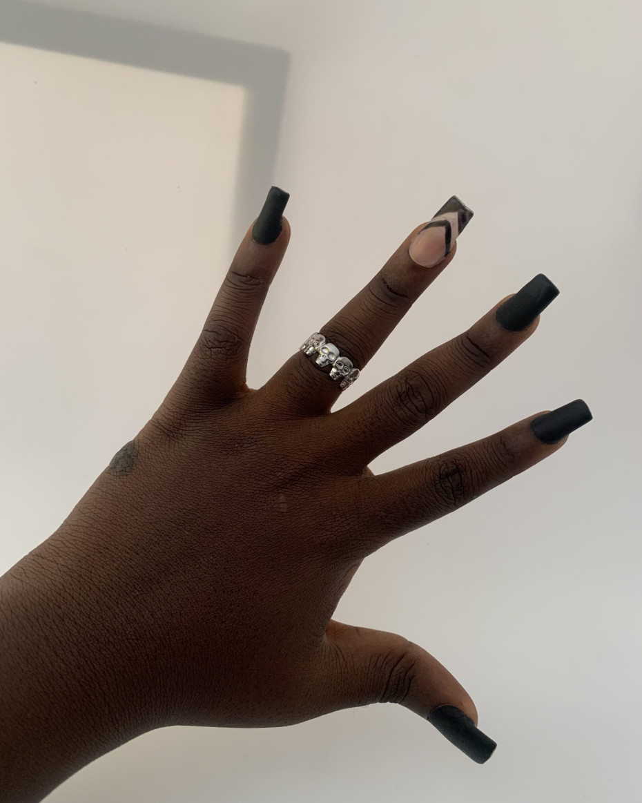 ADJUSTABLE SKULL RING SILVER