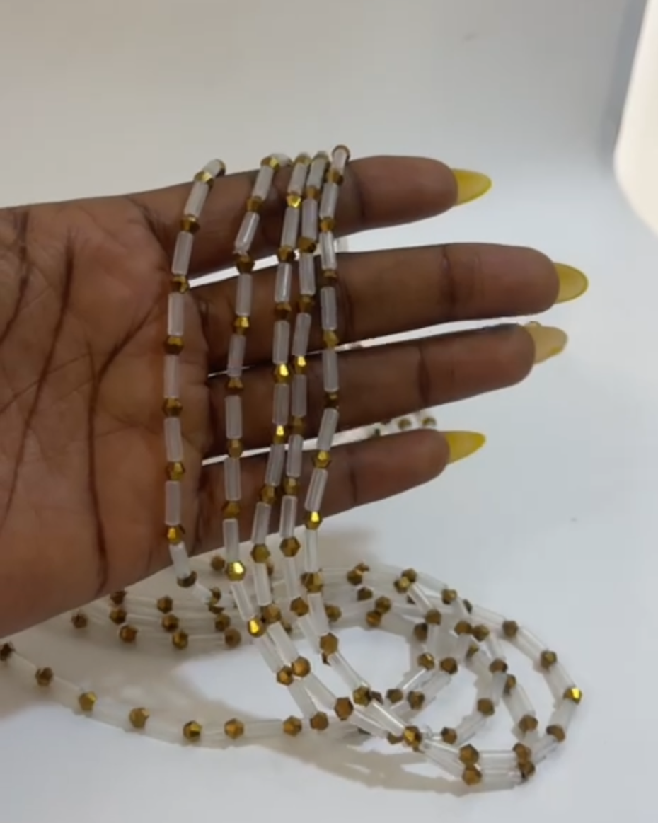 WHITE ND GOLD SARAFINA WAISTBEAD