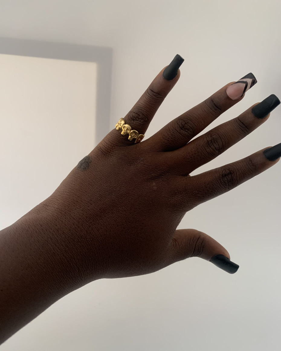ADJUSTABLE SKULL RING GOLD
