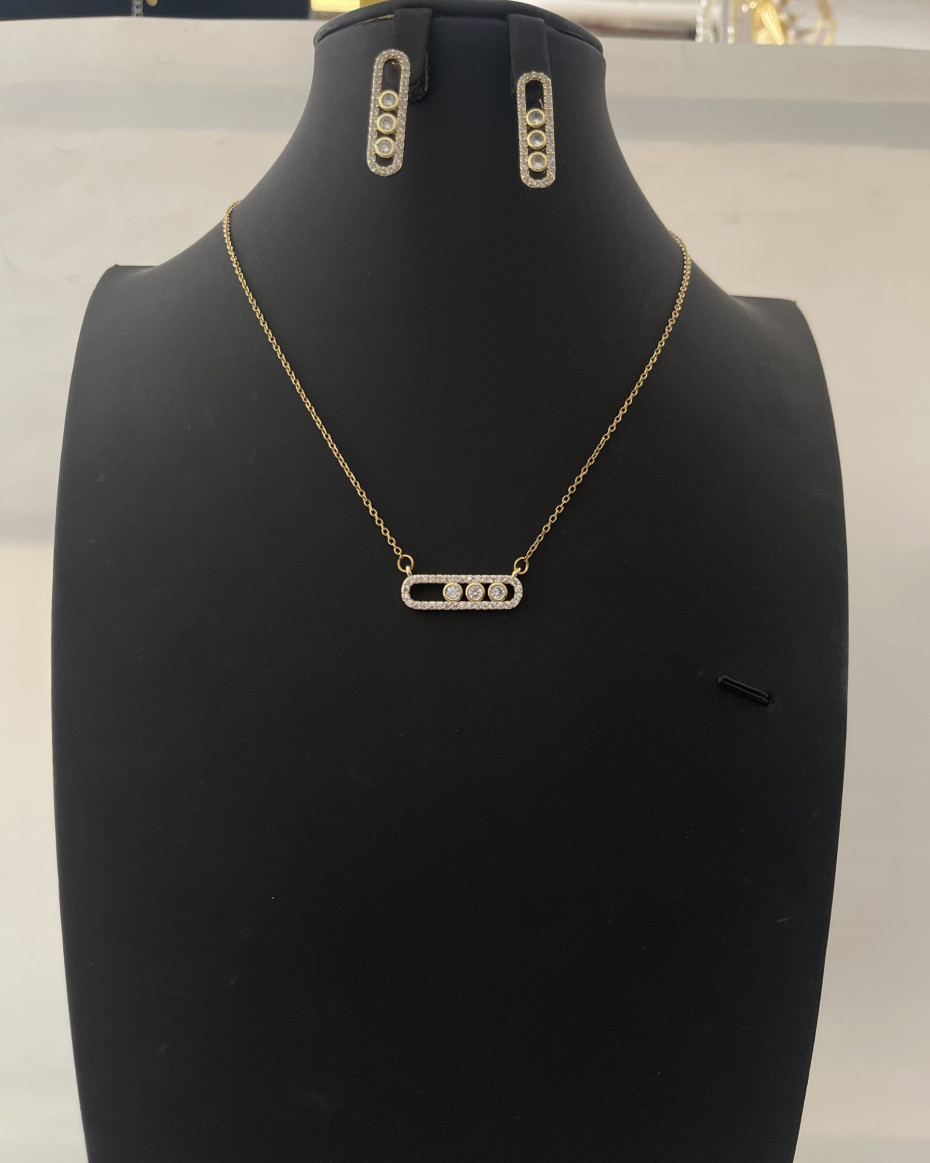 ZIRCONIA STAINLESS STEEL GOLD SET