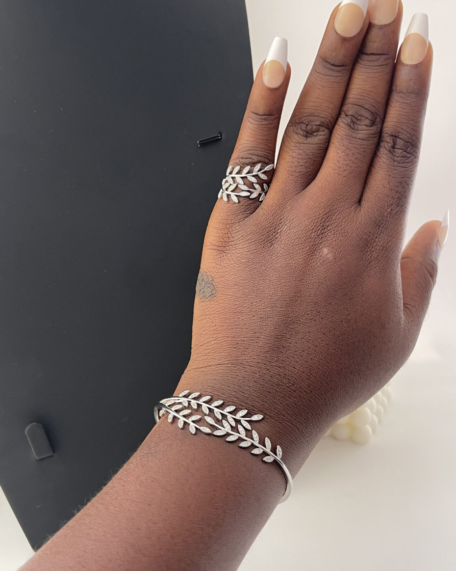 ARROW BANGLE AND RING SILVER