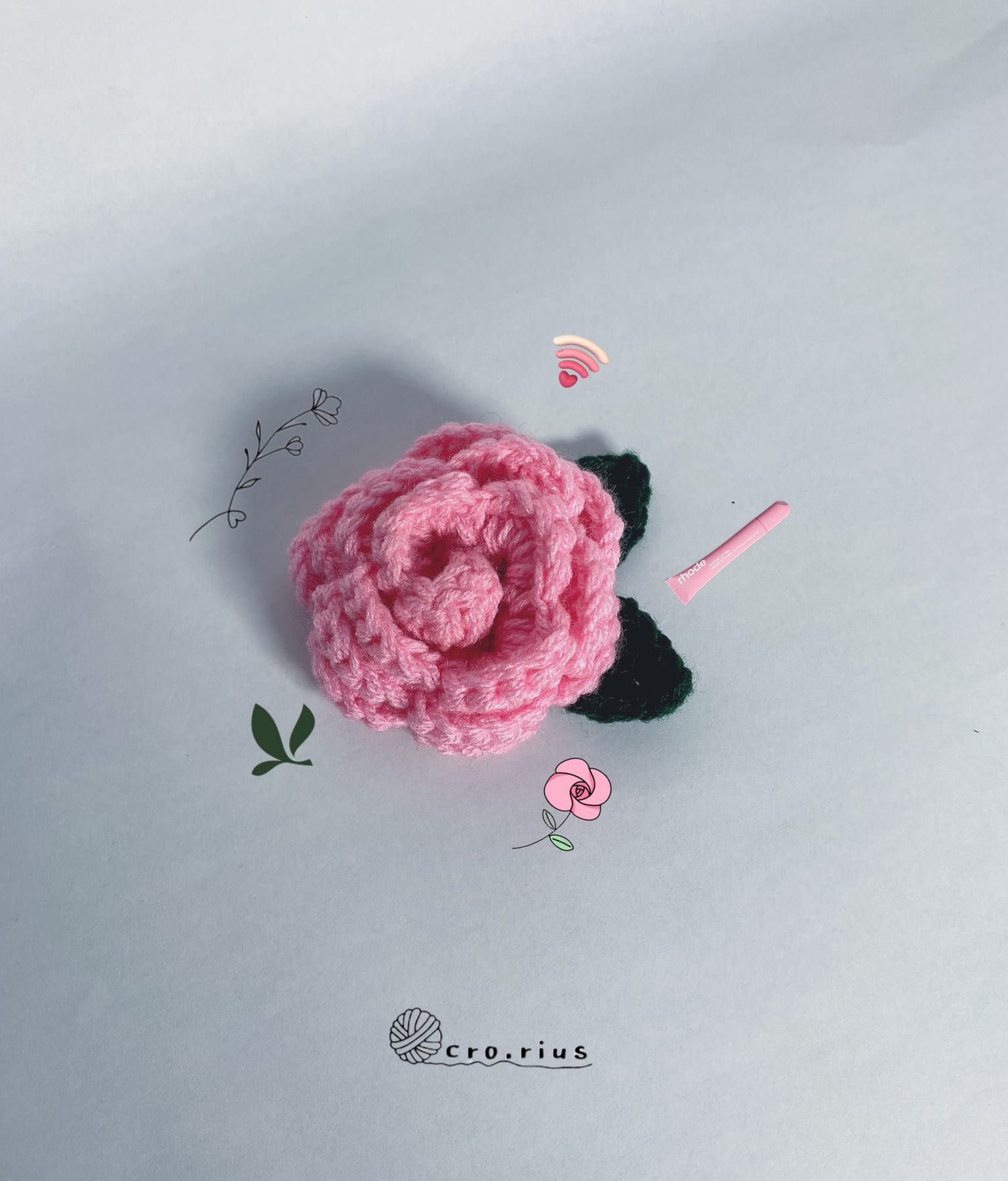 🌹Crochet Rose Hair clip, photo 2