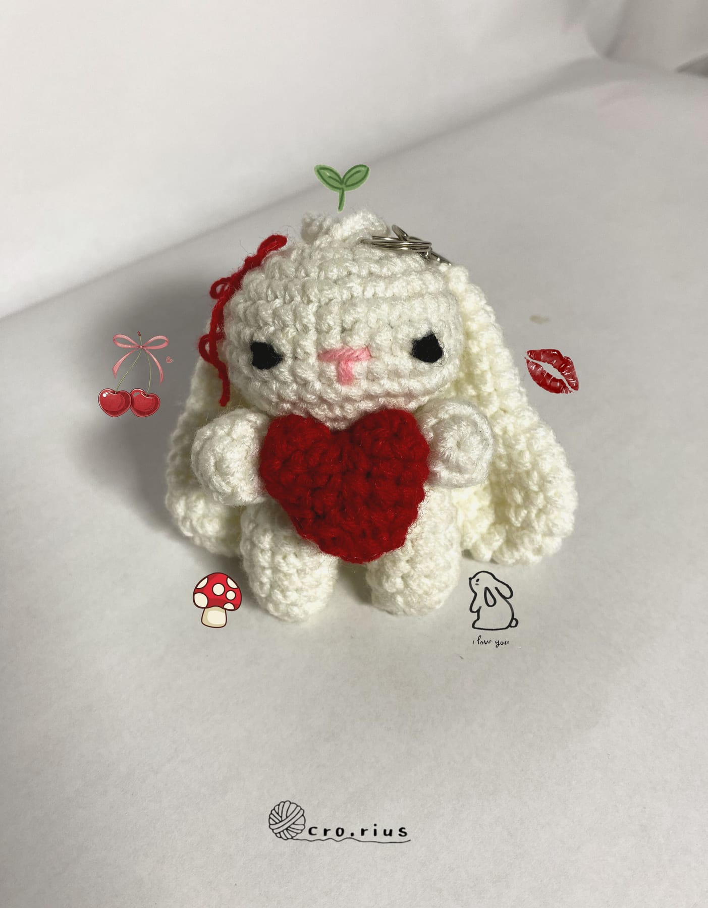 ❤️ Love Bunny Crochet Bag Charm