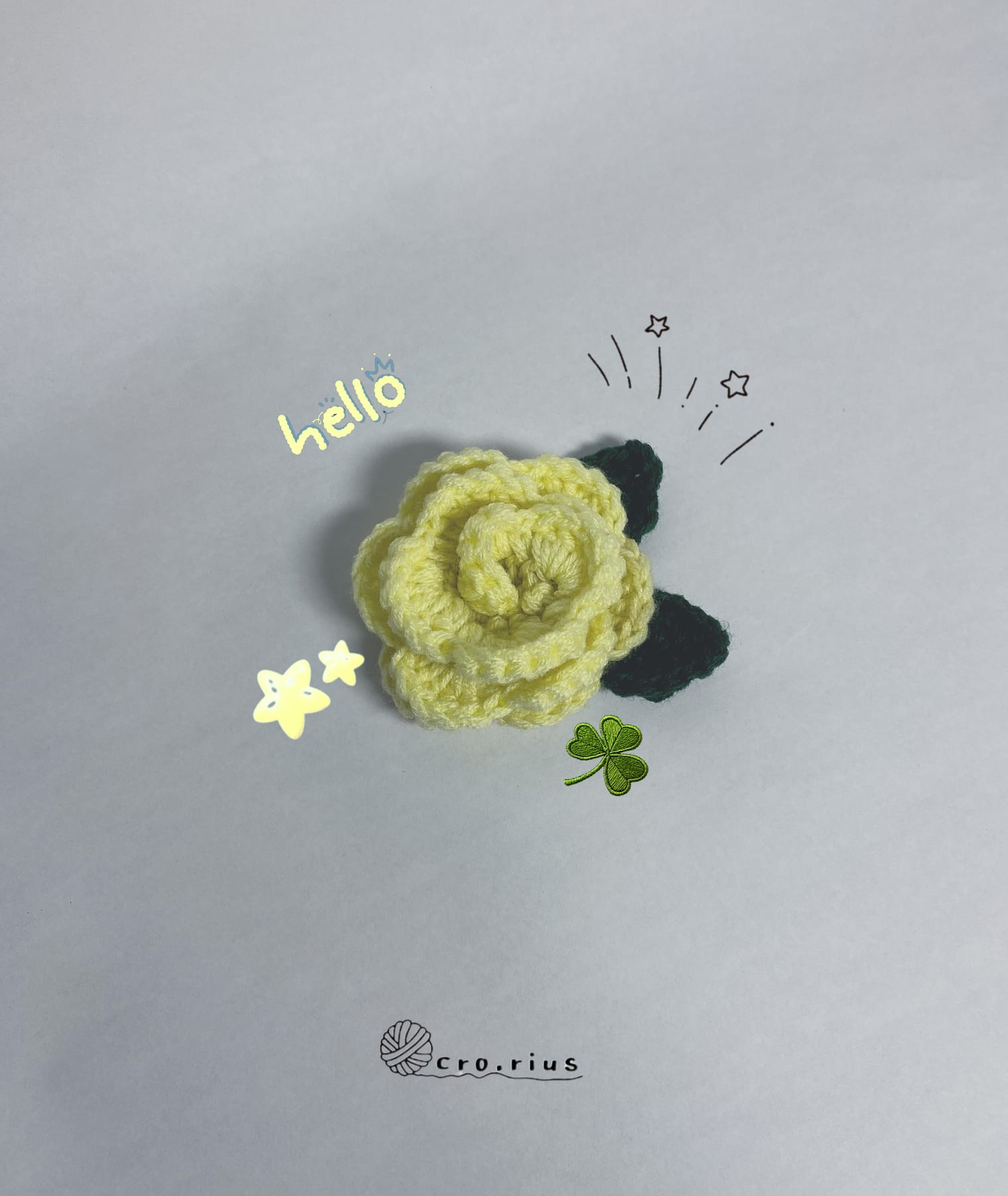 🌹Crochet Rose Hair clip, photo 3