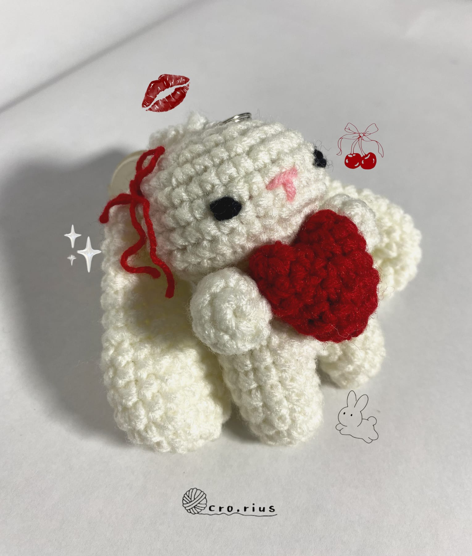 ❤️ Love Bunny Crochet Bag Charm, photo 2