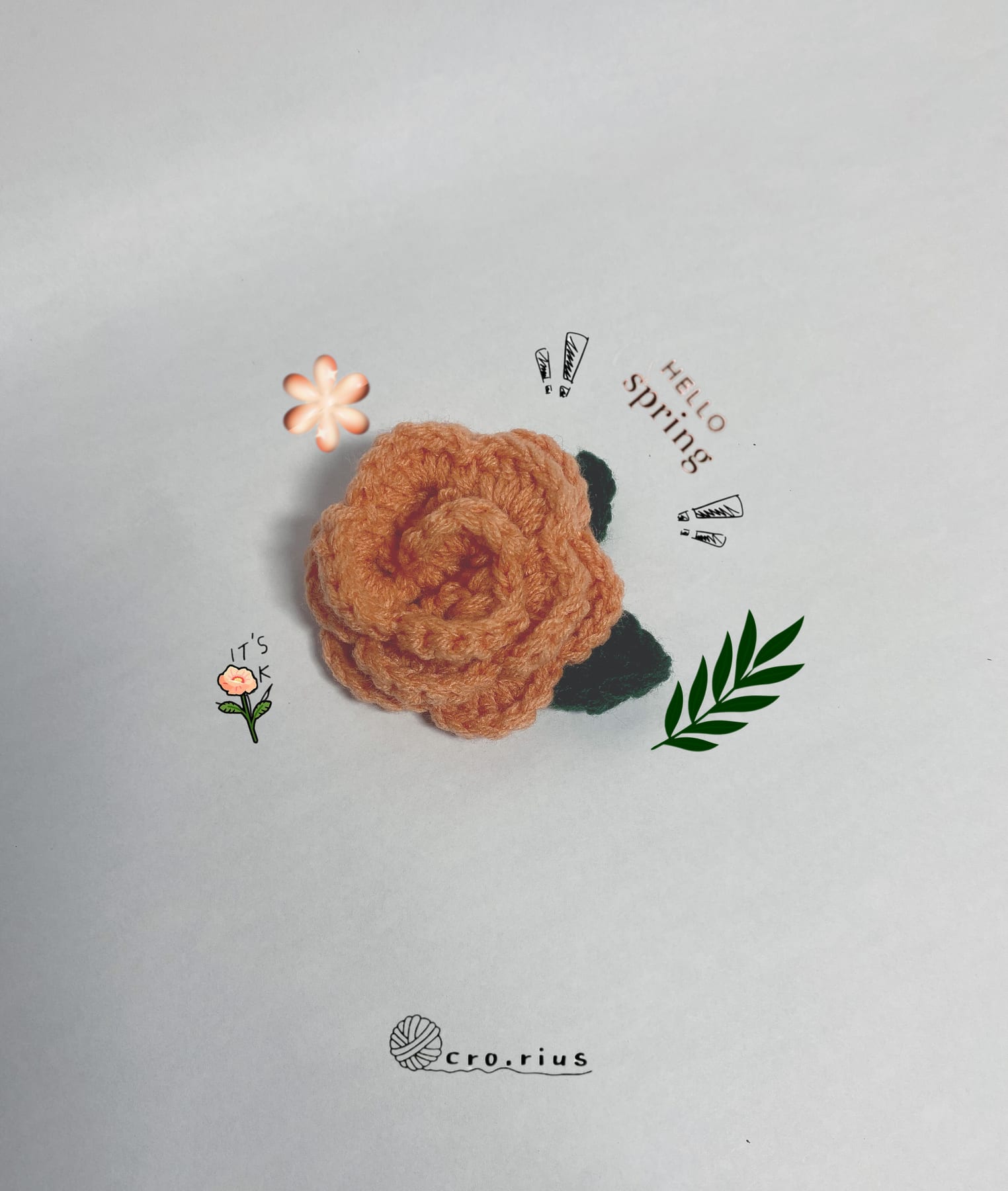 🌹Crochet Rose Hair clip, photo 4