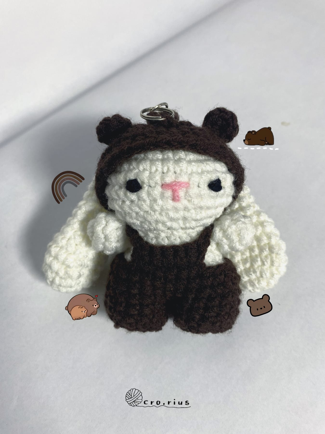 π» Cozy Bunny Crochet Bag Charm