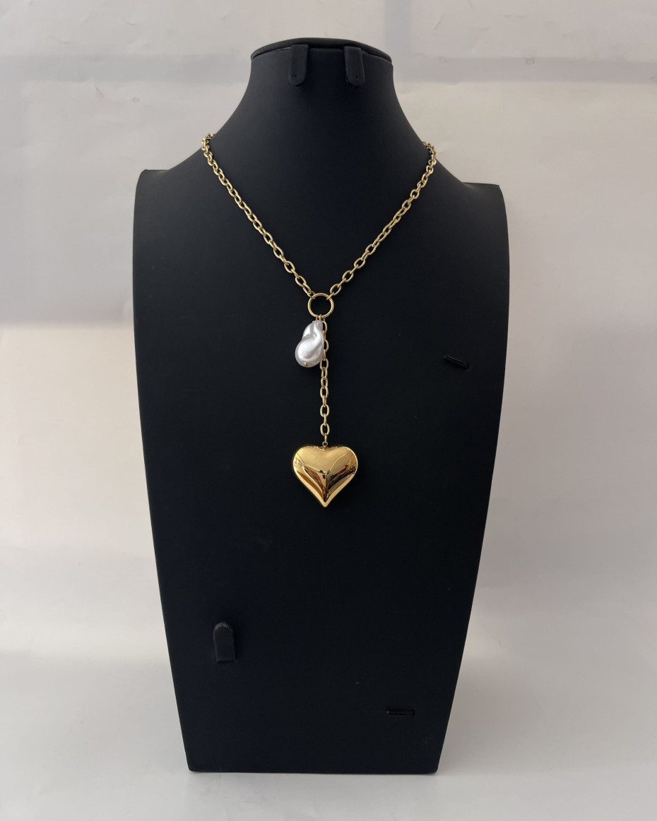 PEARL HEART NECKLACE