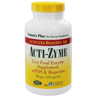 Nature's Plus, Acti-Zyme with Live Food Enzymes FOS & Bioperine - 180 Capsules