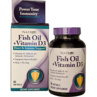 Natrol, Fish Oil + Vitamin D3, Heart & Immune Support - 90 Softgels