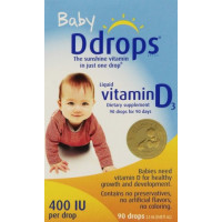 Ddrops, Baby, Liquid Vitamin D3, 400 IU, 0.08 fl oz (2.5 ml) - 90 Drops