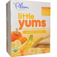 Plum Organics, Little Yums Teething Wafers, Pumpkin Banana - 3 Ounce