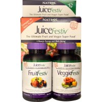 Natrol, Juicefestiv Capsules, 60 Count FruitFestiv + 60 Count VeggieFestiv (2 bottles)