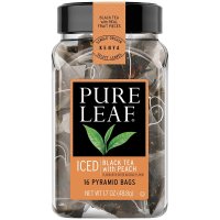 Pure Leaf, Iced Tea Bags, Black Tea with Peach 16 Count - 1.7 oz (48.8 g)