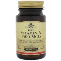 Solgar, Dry Vitamin A, 1500 mcg - 100 Tablets