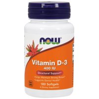Now Foods, Vitamin D-3, 400 IU - 180 Softgels