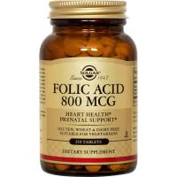 Solgar, Folic Acid, 800 mcg - 250 Tablets