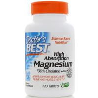 Doctor's Best, High Absorption Magnesium, 100% Chelated - 120 Tablets