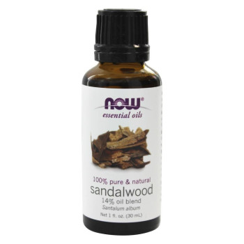 Now Foods, Essential Oils, Sandalwood (14% Oil Blend) - 1 fl oz (30 ml)