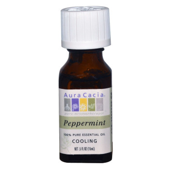 Aura Cacia, 100% Pure Essential Oil, Peppermint, Cooling - 0.5 fl oz (15 ml)