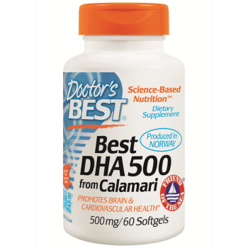 Doctor's Best, Best DHA 500, from Calamari, 500 mg - 60 Softgels