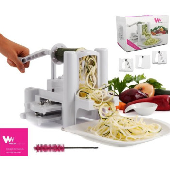 WonderVeg, Spiralizer Vegetable Tri Blade Spiral Slicer - White