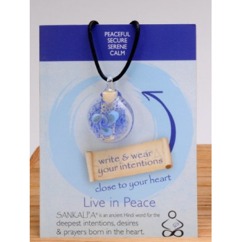 Zigizen, Sankalpa Live in Peace, Aromatherapy Diffuser & Intention Amplifier Necklace - Blue
