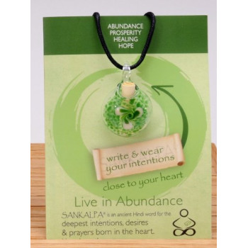 Zigizen, Sankalpa Live in Abundance, Aromatherapy Diffuser & Intention Amplifier Necklace - Green