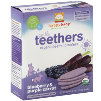 Happy Baby, Organic Blueberry and Carrot Teethers Baby Food - 1.7 Ounce