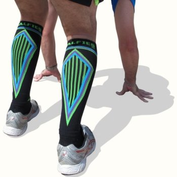 Tuff Togs, Shin splint compression leggings for men & women, works for all sports - 2 pack