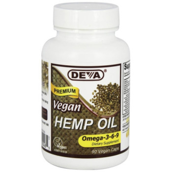 Deva Nutrition, Vegan Hemp Oil, Omega-3-6-9, 90 Vegan Caps