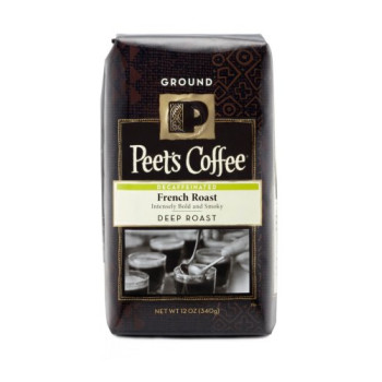 Peet's Coffee, French Roast DECAF House Blend Ground, Dark Roast -12 Ounce