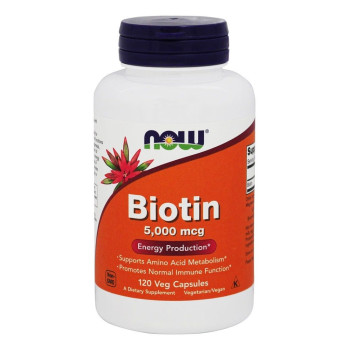 NOW Foods, Biotin, 5000mcg - 120 Vcaps