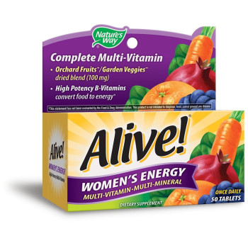 Nature's Way, Alive Women's Energy Multivitamin Tablets, Fruit and Veggie Blend, 100mg - 50 Tablets