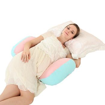 Poraty, Side Sleeping Pregnancy Waist Pillow (Blue & Pink)