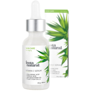 InstaNatural, Vitamin C Serum with Hyaluronic Acid + Ferulic Acid, Anti-Aging - 1 fl oz (30ml)