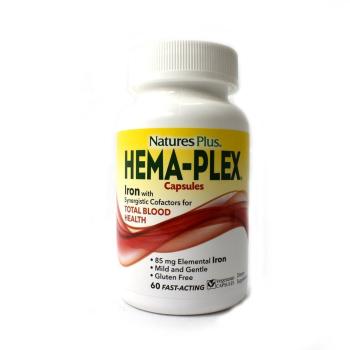 Nature's Plus, Hema-Plex, Nutritional Supplement for Total Blood Health - 60 Vcaps