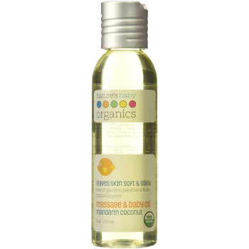Nature's Baby Organics, Organic Massage & Baby Oil, Mandarin Coconut - 4 oz (113.4 g)